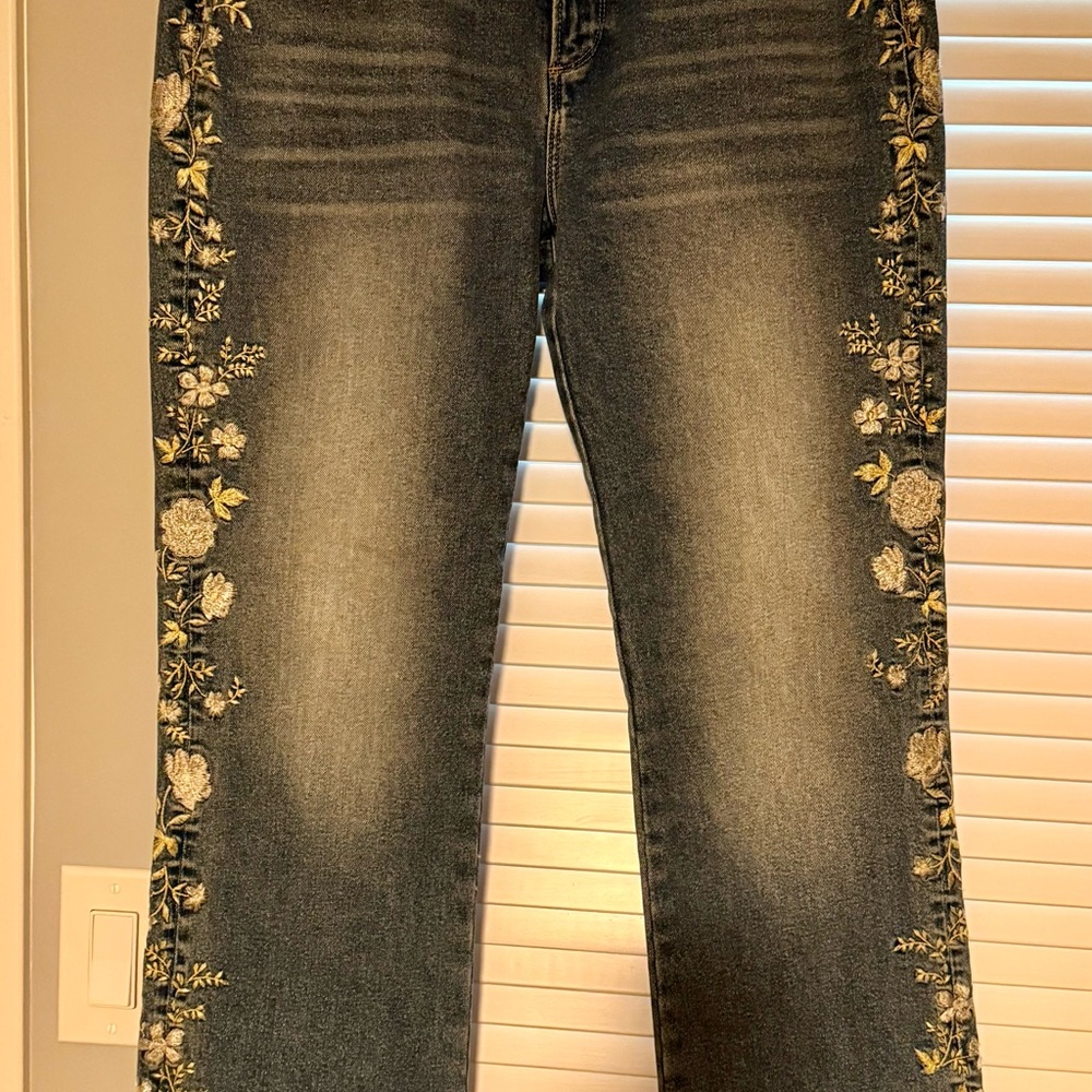 DRIFTWOOD Floral Embroidered Jeans